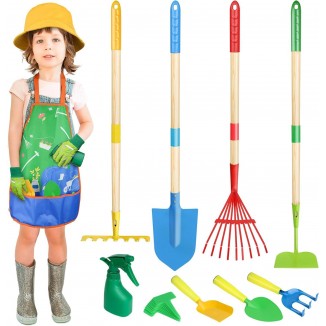 Kids Gardening Tools Set, 22 Pcs Metal Garden Tools Toys for Kids