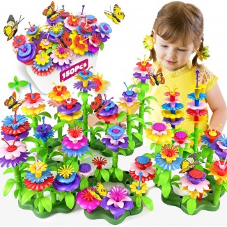 150 PCS Flower Garden Building Toys for 2 3 4 5 Year Old