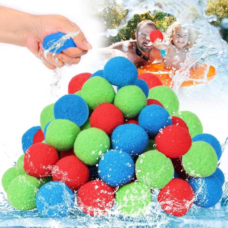 78 Pcs Reusable Water Balls, Reusable Water Balloons for Outdoor Toys