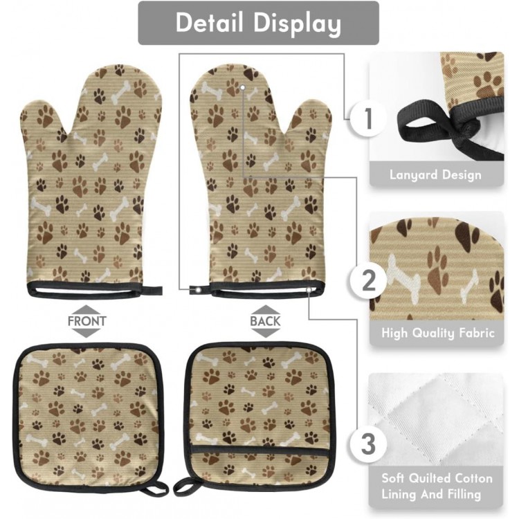 Oven Mitts and Pot Holders Sets Heat Resistant Non Slip Oven Glove