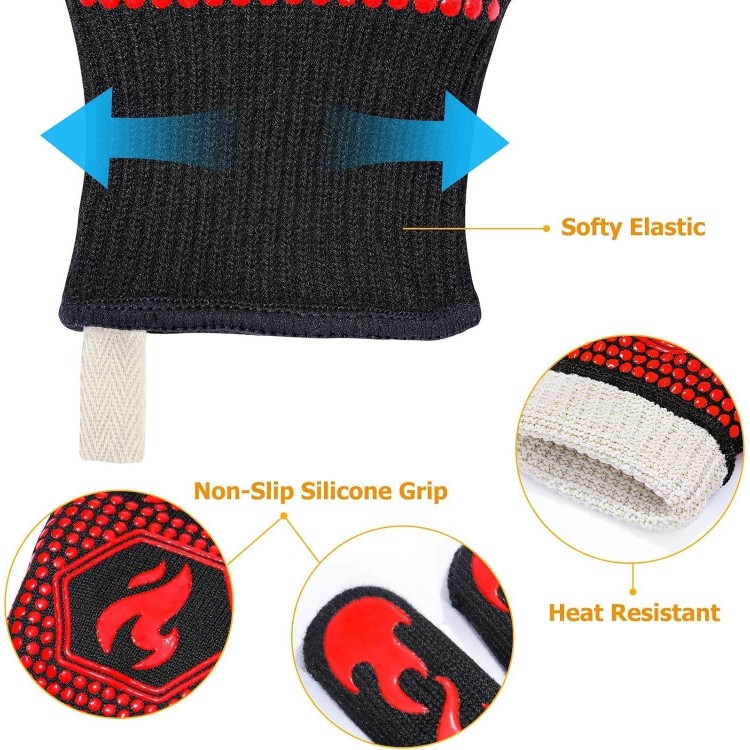 Oven Gloves, BBQ Gloves 1472℉ Extreme Heat Resistant
