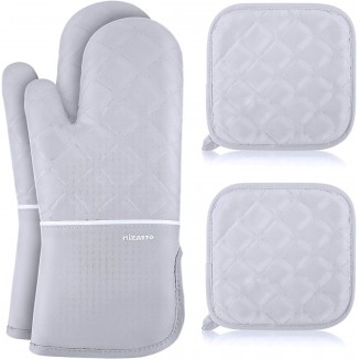 Oven Mitts and Pot Holders 4pcs Set – Kitchen Oven Glove High Heat Resistant