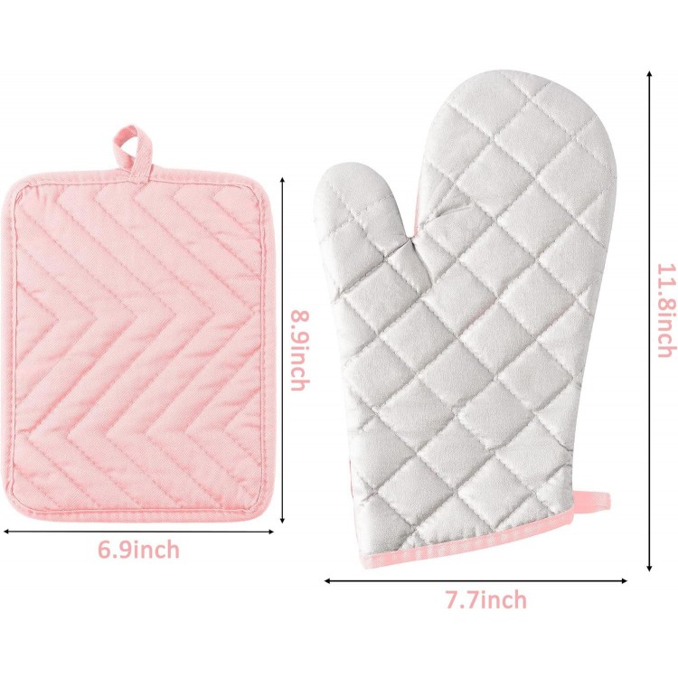 6Pcs Cotton Oven Mitts and Pot Holders Set Heat Resistant