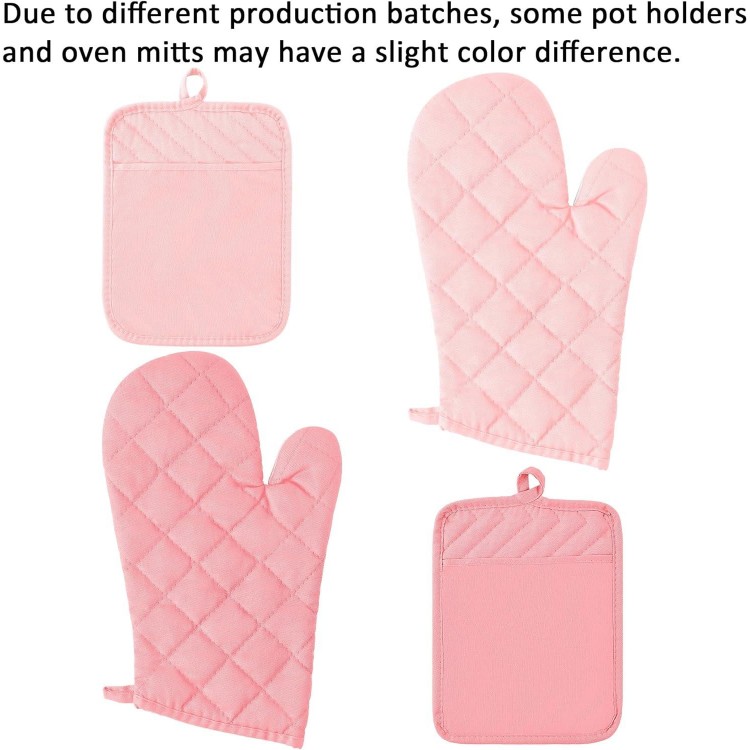 6Pcs Cotton Oven Mitts and Pot Holders Set Heat Resistant