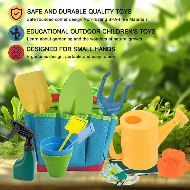 14PCS Kids Gardening Set,Toddler Gardening Tools,Best Gardening Gifts