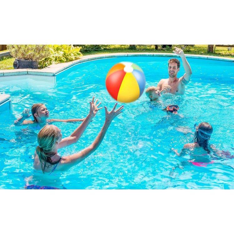 90shine 7PCS Luau Pool Floats: Hawaiian Swimming Rings with 13.5 Beach Balls 