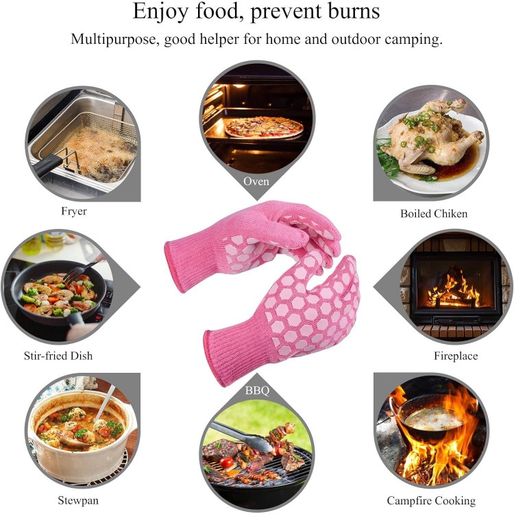 BBQ Grill Oven Gloves Mitt for Men Women 932℉/500℃ Heat Resistant