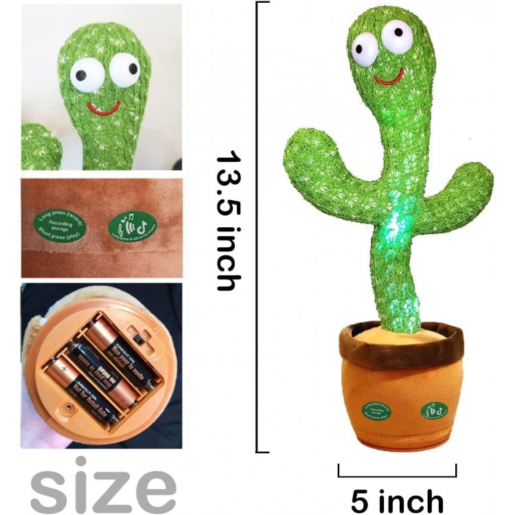 Dancing Cactus Mimicking Toy,Talking Repeat Singing Sunny Cactus Toy