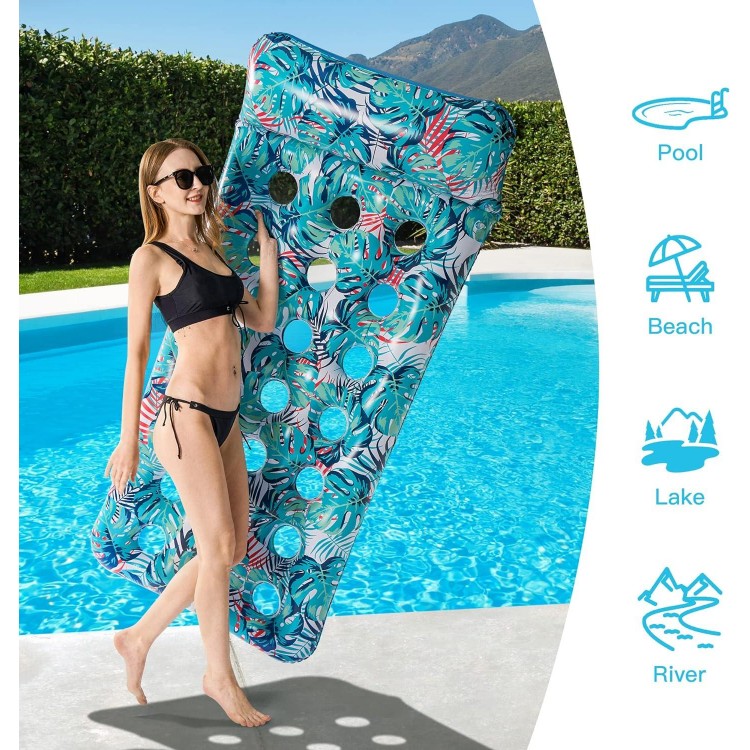 2 Pack Inflatable Pool Float Mat, Giant Pool Floats Adult Size