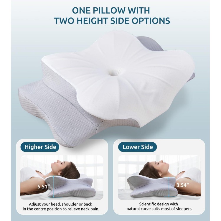 Cervical Pillow for Neck Pain Relief Ergonomic Contour