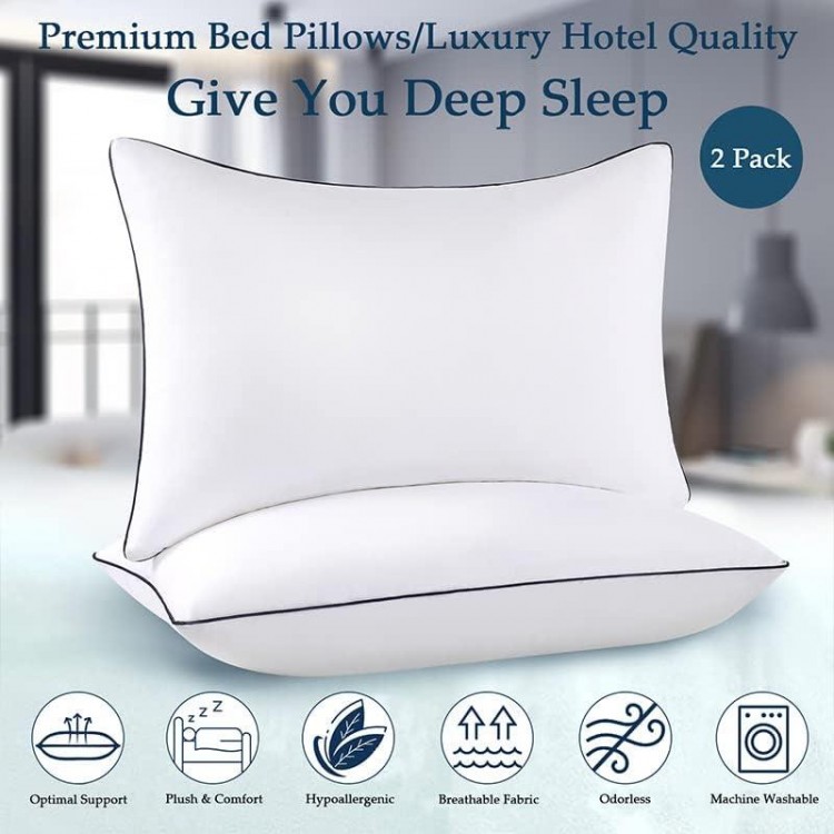 Bed Pillows for Sleeping 2 Pack Medium Firm