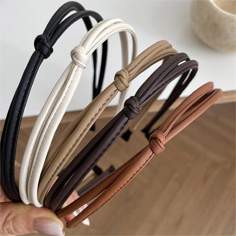 5 Pcs Thin Leather Headbands for Women