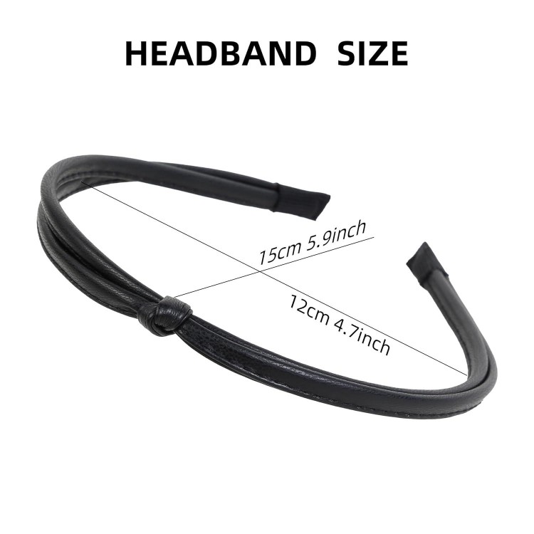 5 Pcs Thin Leather Headbands for Women