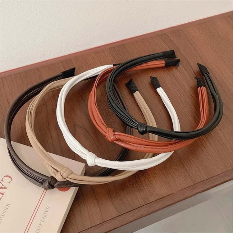 5 Pcs Thin Leather Headbands for Women