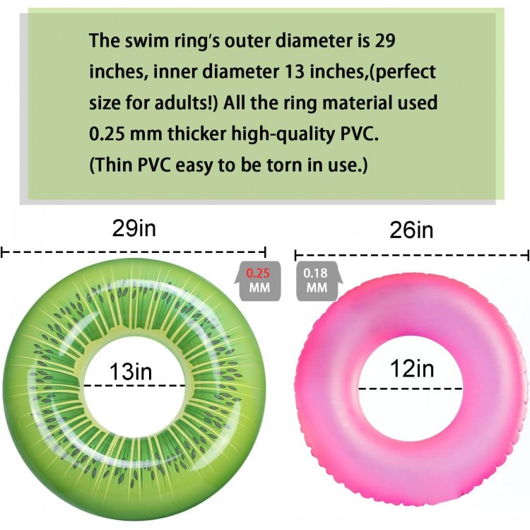 6 Pack Pool Floats Kids, Pool Swim Tubes Rings(4 Pack) 