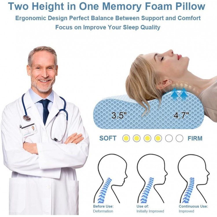 Memory Foam Pillow, Neck Contour Cervical