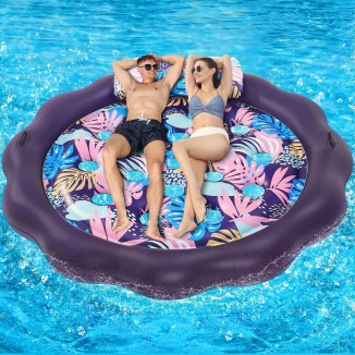 Inflatable Pool Floats Mat, Pool Floats with Headrest for Adult