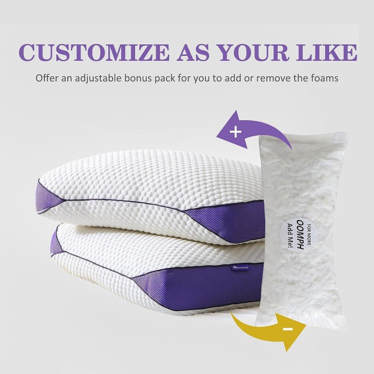 Adjustable Shredded Memory Foam Pillow King Size