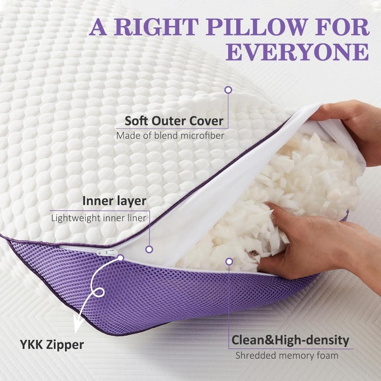 Adjustable Shredded Memory Foam Pillow King Size
