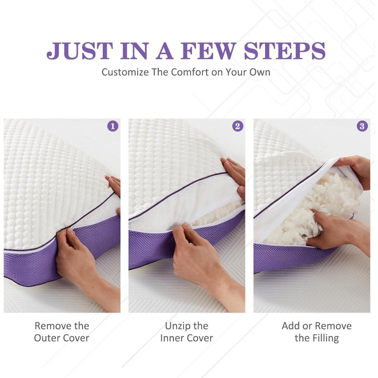 Adjustable Shredded Memory Foam Pillow King Size