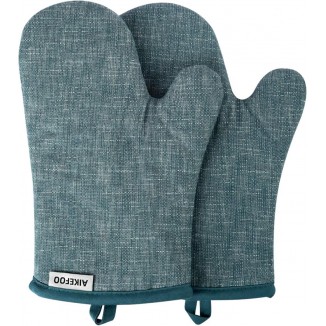 Heat Resistant Thick Oven Mitts Set Pure Cotton