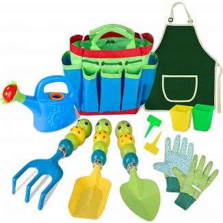 Kids Gardening Tools Set - 12 PCS Colorful Metal Garden Tools Set