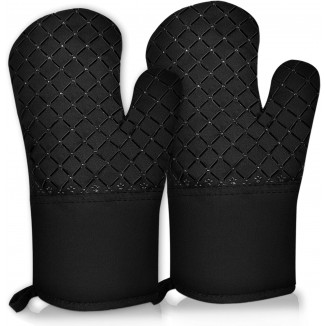 2 Pcs Oven Mitts for Kitchen Heat Resistant Oven Gloves, Soft Cotton Lining