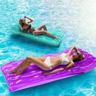 Inflatable Pool Float, Waved Pool Float Lounge Raft, for Summer Parties