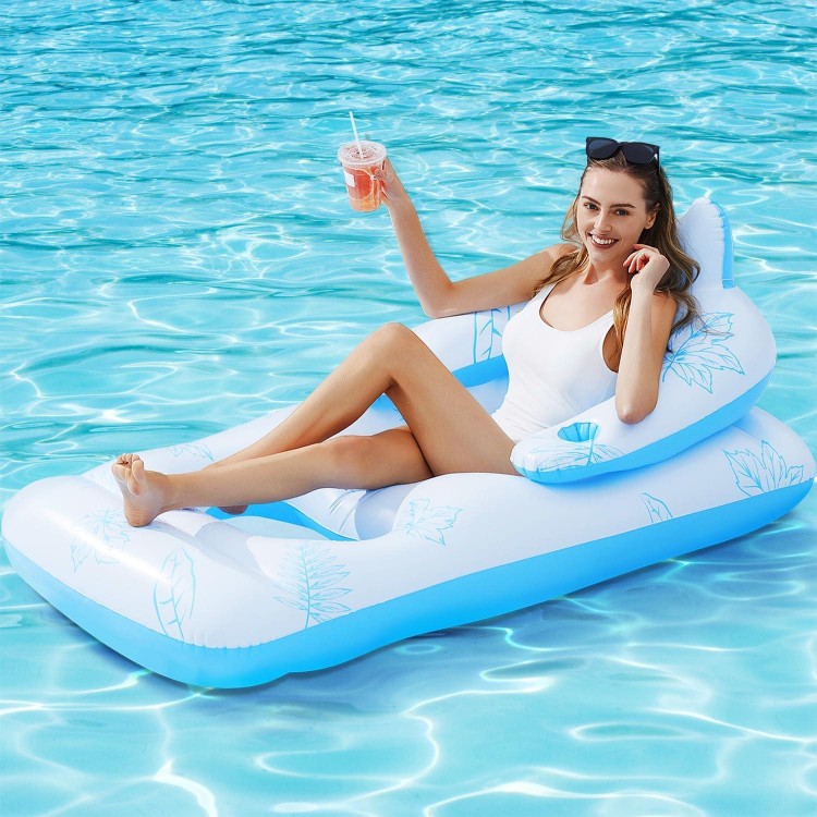 Inflatable Pool Lounger Float Adult, Tanning Pool Lounger Float