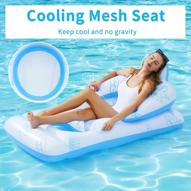 Inflatable Pool Lounger Float Adult, Tanning Pool Lounger Float