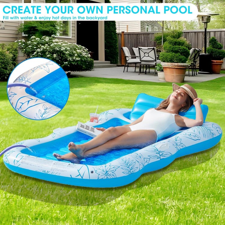 Inflatable Adult Pool Lounger Float -Large Beach Sun Tanning Floaty Raft