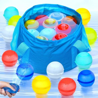 2024 New Reusable Floating Water Balloons with Water Bucket