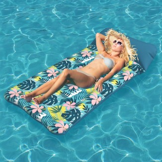 Oversized Pool Float Lounge Fabric-Covered 73 x 39