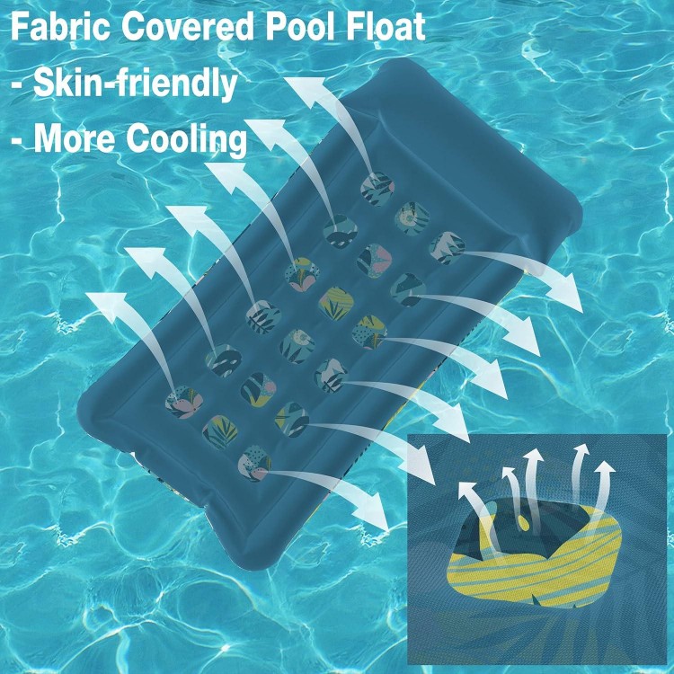 Oversized Pool Float Lounge Fabric-Covered 73 x 39