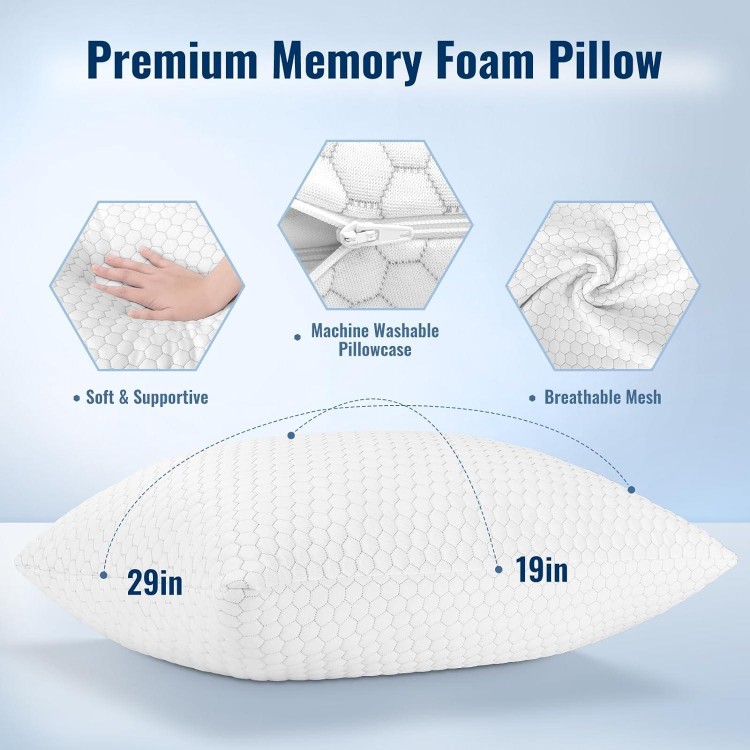 Bed Pillows for Sleeping, Adjustable Shredded Memory