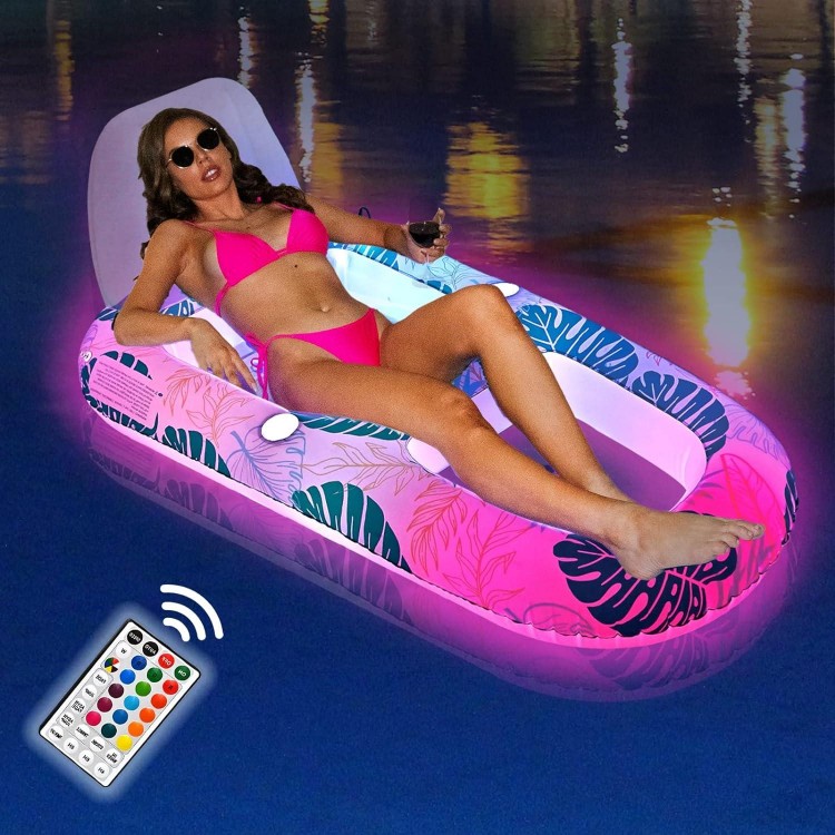 Light-up Inflatable Pool Float Chair with Remote Control - 17 Colors