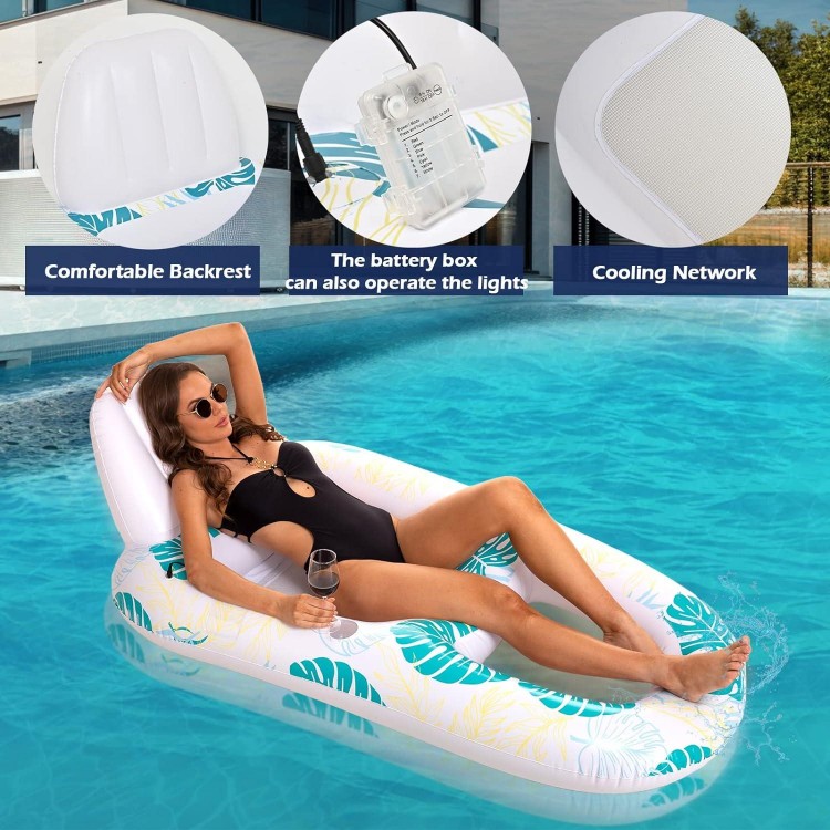 Light-up Inflatable Pool Float Chair with Remote Control - 17 Colors