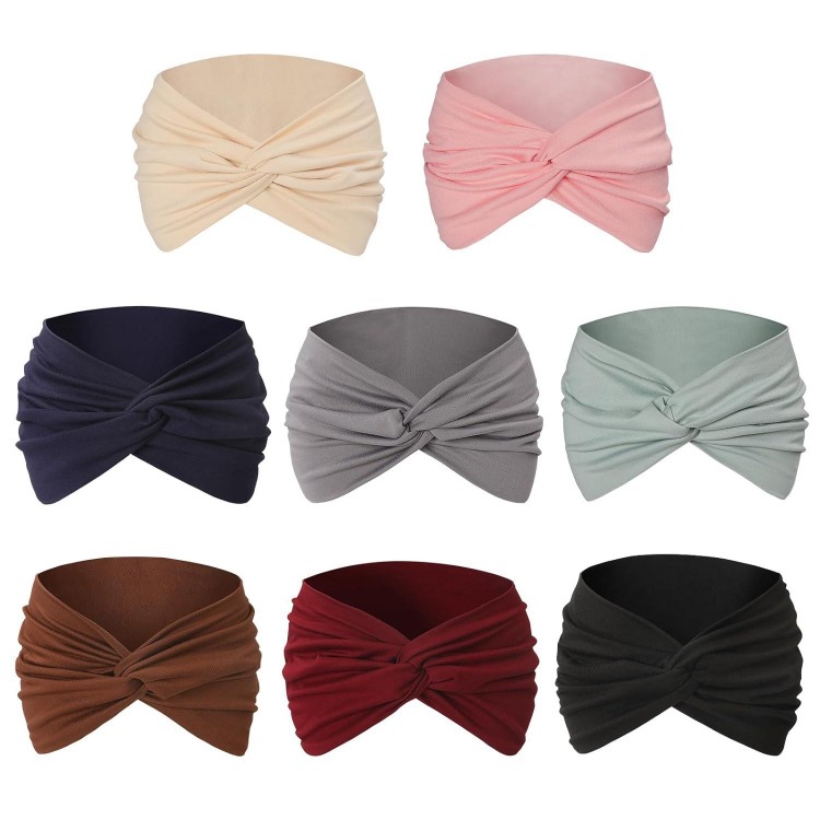 8 Pack Wide Headbands for Women Girls