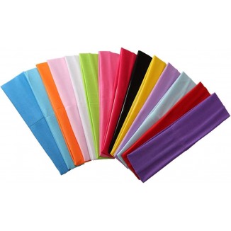 14pcs Mixed Colors Yoga Sports Headbands