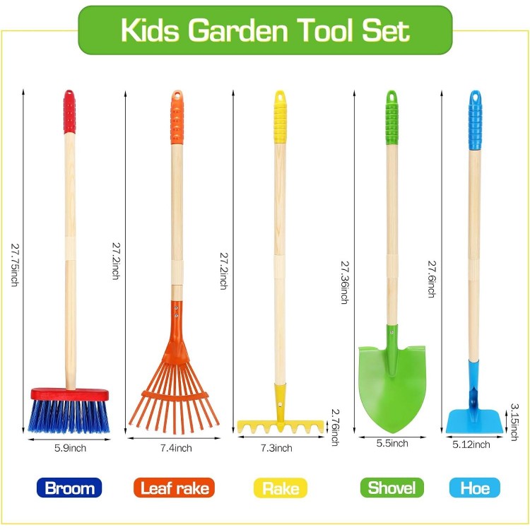 10 Pieces Kids Garden Tool Set for Boys Girls Birthday Digging