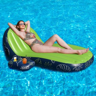 Pool Float Lounger for Adults - Heavy Duty Inflatable Pool Floats