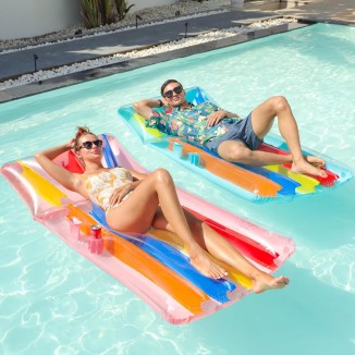 2 Pack Pool Floats Adults with Cup Holder, 72'' Inflatable Floaties Pool
