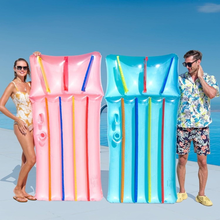 2 Pack Pool Floats Adults with Cup Holder, 72'' Inflatable Floaties Pool