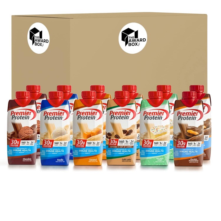 Premier Protein High Protein Shakes Variety Sampler Pack, 11 Fl. Oz Each - Cafe Latte