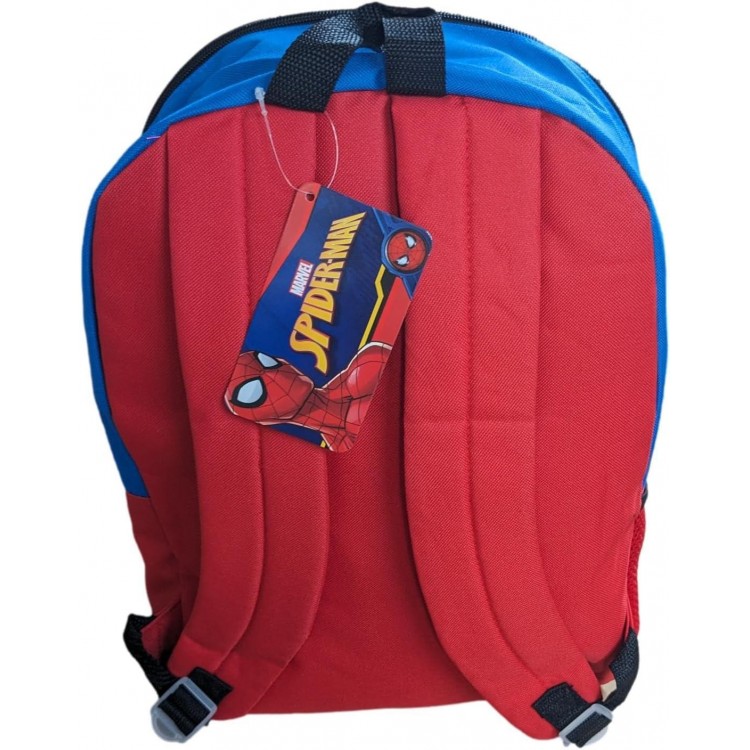 Ruz Spiderman Boys 16 Inch Backpack With Removable Matching Lunch Box Set (Red-Blue)