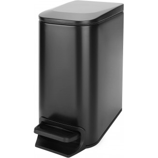Cesun Small Bathroom Trash Can with Lid Soft Close, Step Pedal