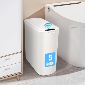 Cesun 5 Gallon Automatic Bathroom Trash Can, Touchless Motion Sensor Garbage Can
