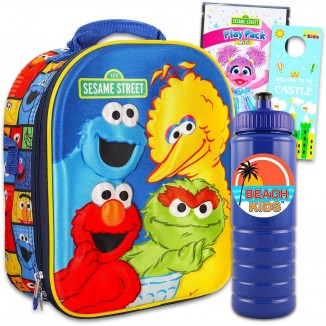 Sesame Street Lunch Box for Toddlers - Elmo Lunch Bag Bundle Inclues Sesame Street Lunch Box