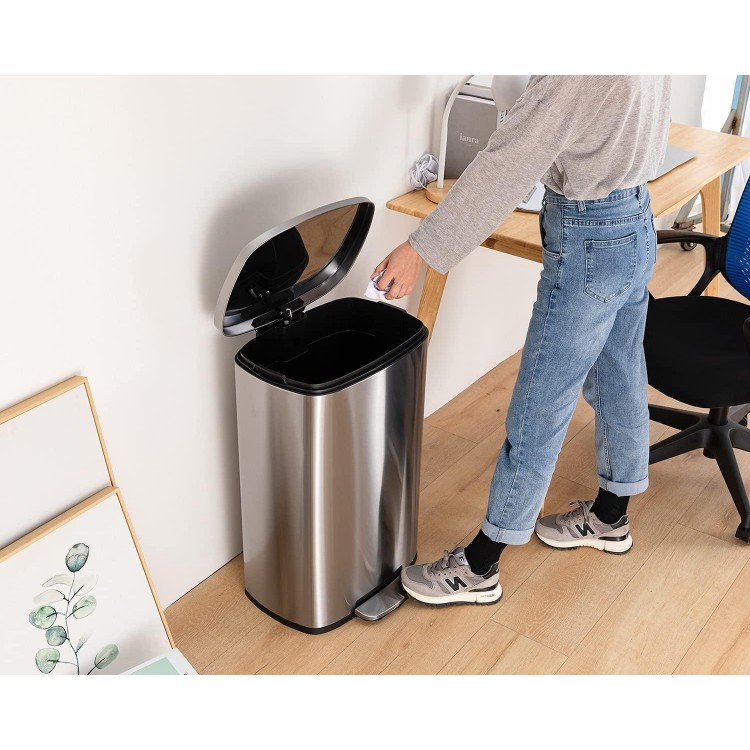 13 Gallon/50 L Garbage Can Kitchen Trash Can with Lid