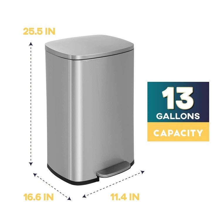 13 Gallon/50 L Garbage Can Kitchen Trash Can with Lid